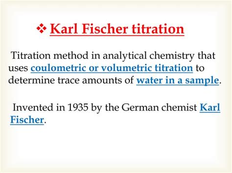 volumetric karl fischer titration ppt trade|karl fischer titration principle pdf.